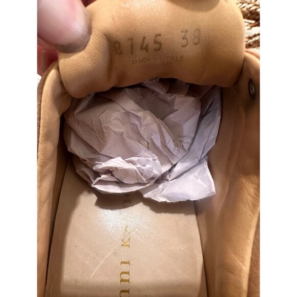 Jenni Kayne Suede Leather Leace Up Platform Sneakers Women 38 7.5 Honey Brown - Picture 12 of 16